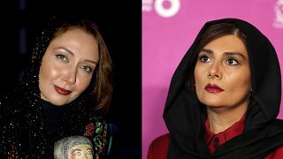 İranlı sinema oyuncuları Katayoun Riahi ve Hengameh Ghaziani