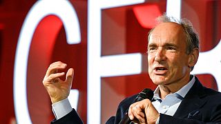 Der britische Computer-Wissenschaftler Tim Berners-Lee bei einem CERN-Event in Meyrin, nahe Genf. 12. März 2019