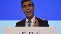 Britain's Prime Minister Rishi Sunak speaking during the CBI annual conference at the Vox Conference Centre in Birmingham, England, Monday, Nov. 21, 2022.