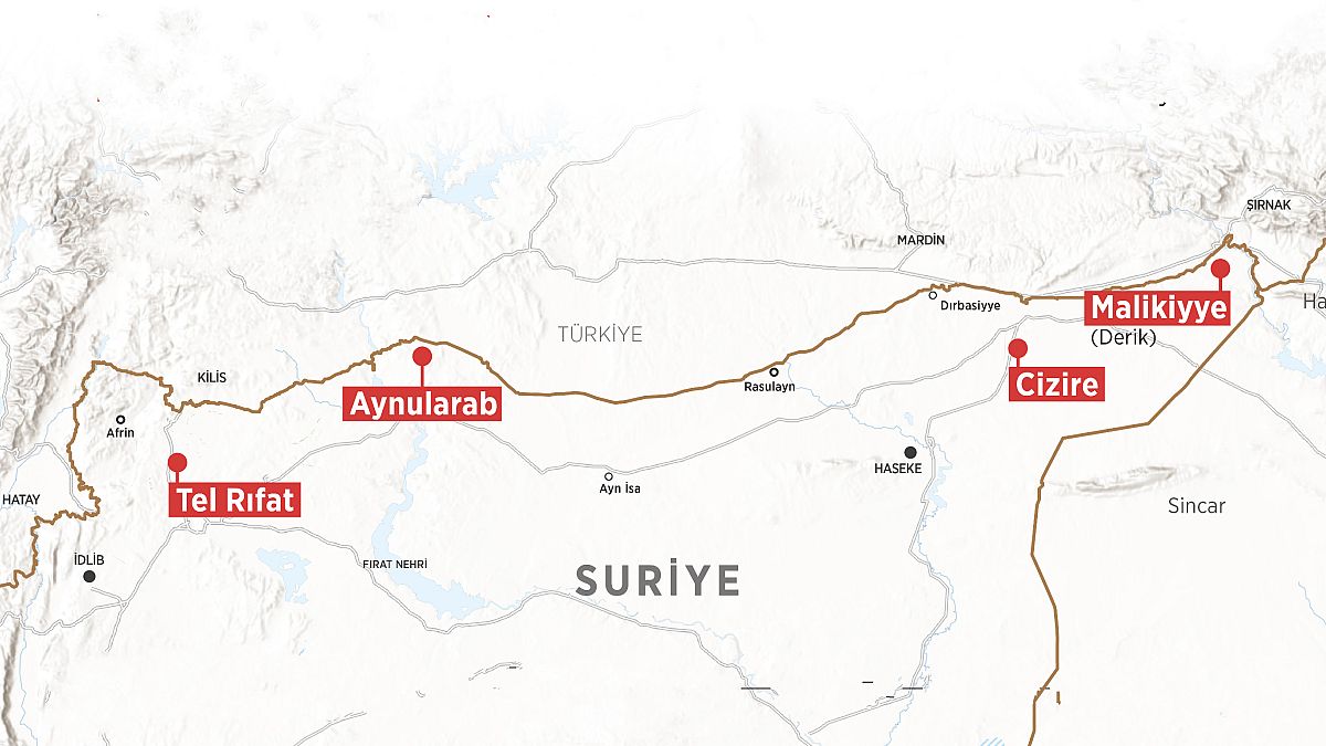 Türkiye'nin Suriye'ye operasyon düzenlediği noktalar