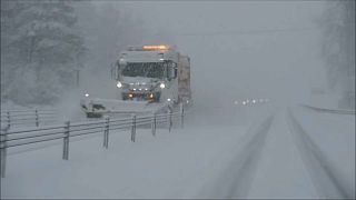 Heavy snowfall through causing traffic havoc in many parts of southern Sweden