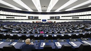 Vue du Parlement européen à Strasbourg, le 19 octobre 2022