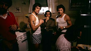 Robert De Niro, Martin Scorsese and Harvey Keitel on the set of 'Mean Streets'