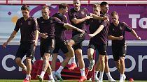 Die Fußball-Nationalmannschaft aus Deutschland beim Training in Katar