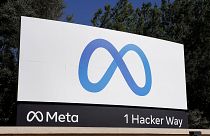 Facebook's Meta logo sign is seen at the company headquarters in Menlo Park, Calif. on Oct. 28, 2021