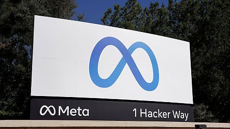 Facebook's Meta logo sign is seen at the company headquarters in Menlo Park, Calif. on Oct. 28, 2021