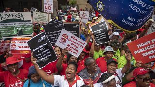 South Africa's government workers march across major cities for higher pay