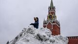 Спасская башня в снегу, Москва, 22 ноября 2022 г.