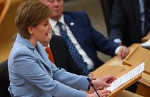 Schottlands Ministerpräsidentin Nicola Sturgeon im Parlament in Edinburgh