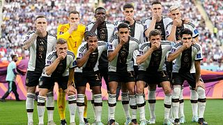 Germany's players before their match against Japan on Wednesday