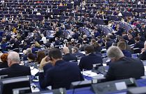 Imagen de los miembros del Parlamento Europeo durante la celebración del 70 aniversario