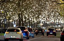 Berlin's Kurfürstendamm twinkles with 140,000 LED Christmas lights.