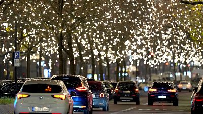 Berlin's Kurfürstendamm twinkles with 140,000 LED Christmas lights.