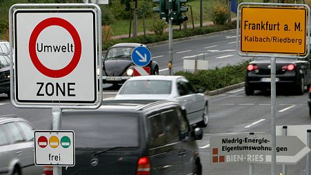 A sign outside of Frankfurt, central Germany, informs drivers that they are entering the so-called Environmental Zone, October 2008.