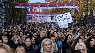 Thousands of women took to the streets of Mitrovica to demand an easing of tensions between Belgrade and Pristina