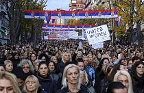La manifestazione delle donne serbo-kosovare. (Mitrovica, 23.11.2022)