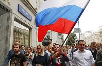 Manifestación en Rusia por la libertad de expresión.