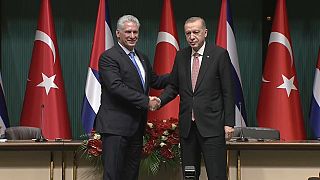 Miguel Díaz-Canel y Recep Tayyip Erdogan, durante su encuentro en Ankara, el miércoles 23 de noviembre de 2022