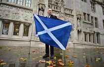 Un partisan de l'Indépendance écossaise devant la Cour Suprême à Londres, le 23 novembre 2022