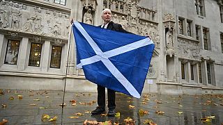 Un partisan de l'Indépendance écossaise devant la Cour Suprême à Londres, le 23 novembre 2022