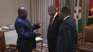 Presidente angolano com homólogo da RDC e chefe da diplomacia ruandês