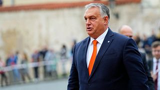 Hungary's Prime Minister Viktor Orban arrives for a meeting of the European Political Community at Prague Castle in Prague, Czech Republic, Oct 6, 2022.