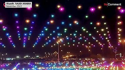 The biggest drone display to celebrate the launch of Saudi Arabia's car brand, Ceer