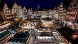 Lights illuminate the traditional Christmas Market that was opened in Frankfurt, Germany.