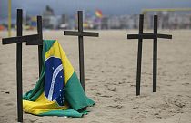 Tributo de uma ONG às vítimas da Covid-19 no Rio de Janeiro