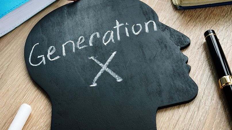 Generation X written on the silhouette of a head