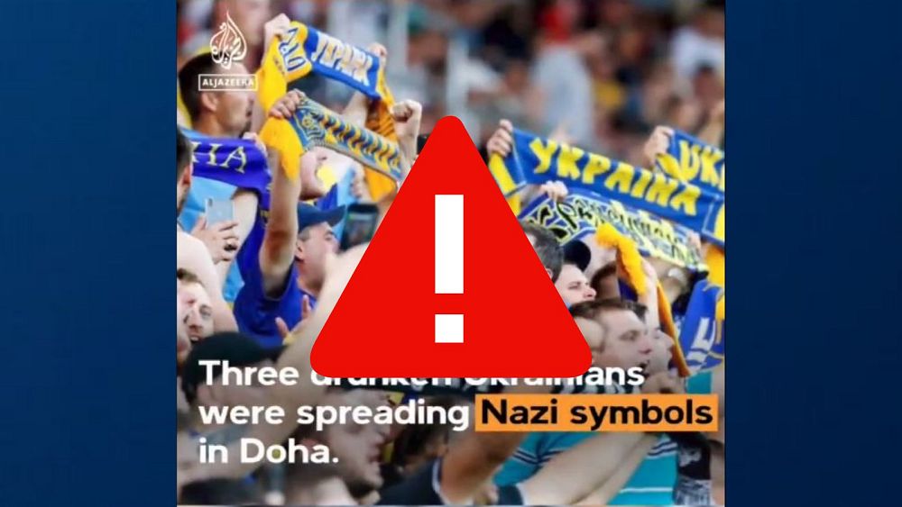 Fake video claims Ukrainians arrested at Qatar World Cup