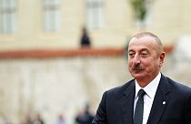 FILE - Ilham Aliyev arrives for a meeting of the European Political Community at Prague Castle in Prague, Czech Republic, Thursday, Oct 6, 2022.