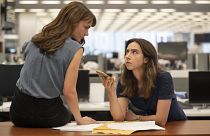 Carey Mulligan and Zoe Kazan as Megan Twohey and Jodi Kantor in She Said