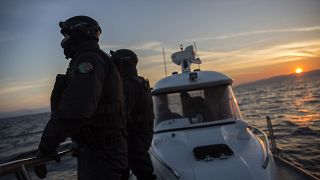 Патруль Frontex вблизи греческого острова Лесбос.
