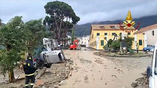 Inundaciones y corrimientos de tierra en Ischia, Italia