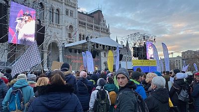 tanártüntetés a Kossuth téren 2022. november 26.