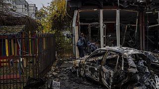 Destruição em Kherson, no sul da Ucrânia.