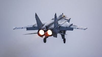 مقاتلة روسية ميغ-31 تقلع من أراض روسية. 2022/02/14