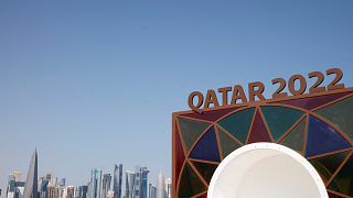 لوغو كأس العالم قطر 2022 في الدوحة