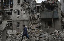 lerombolt épület Ukrajnában