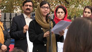 Malala Yousafzai fez declaração no protesto em Londres