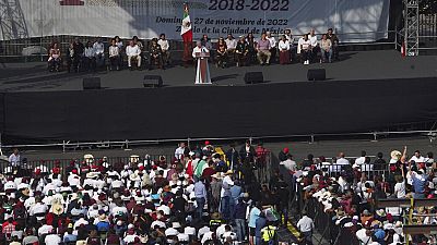 Supporters gather in Mexico City for pro-government rally