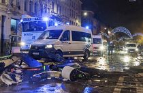 Police had to seal off parts of Brussels and moved in with water cannons and tear gas to disperse crowds.