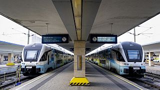 Dans une gare de Vienne, Autriche, le 28 novembre 2022