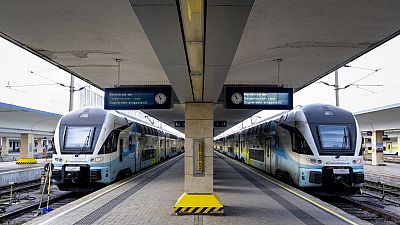 Estação de comboios na Áustria