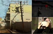 Unauthorised virtual exhibit brings street artist Banksy's works to life in an Italian church.