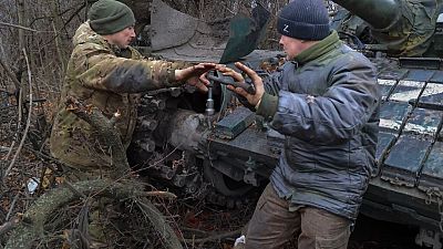 Soldados na guerra na Ucrânia