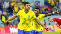 Casemiro celebra el gol de Brasil