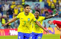 Casemiro celebra el gol de Brasil