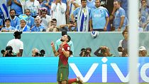Bruno Fernandes celebra golo marcado pela seleção de Portugal